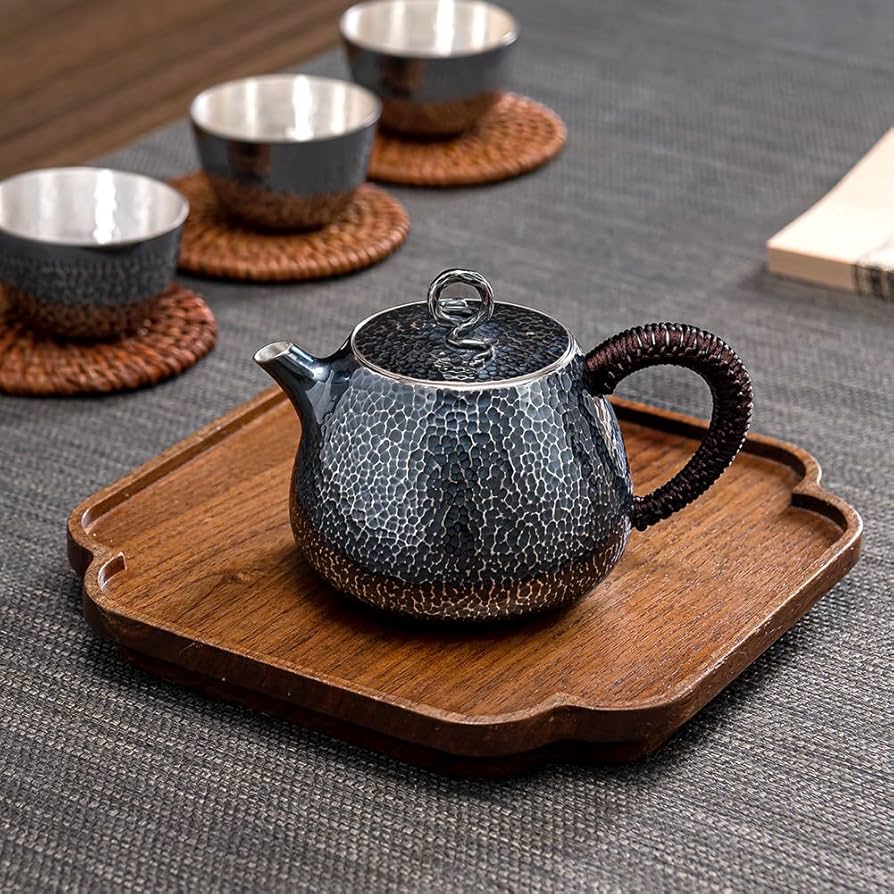 銀　茶壺 九土復古手作刷銀茶壺-月隱系列_CHR0657